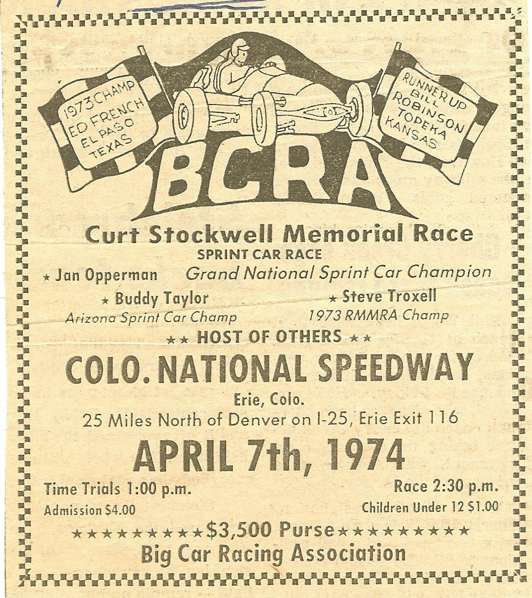 Poster - Stockwell Memorial Race